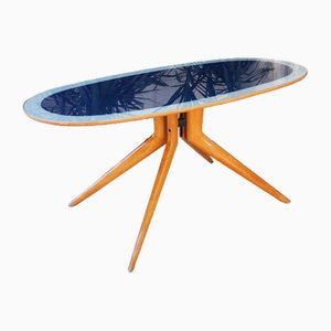 Italian Blue Glass Dining Table by Ico Parisi, 1953s