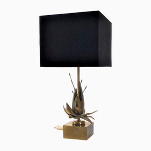 Exotic Flower Table Lamp in Brass