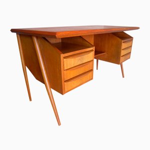 Mid-Century Danish Teak Desk by Gunnar Nielsen Tibergaard for Tibergaard, 1950s