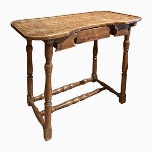 Tavolino antico barocco rustico in legno, Italia, XVIII secolo