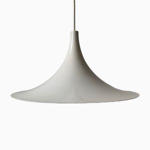 White Trumpet Ceiling Lamp from Aka, 1960s