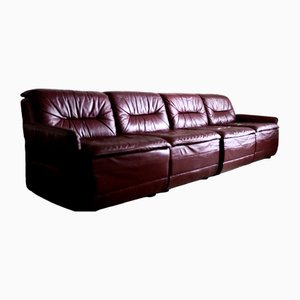 Leather Modular Sofa, 1970s, Set of 4