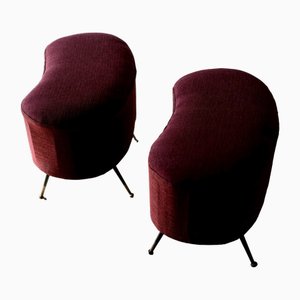 Mid-Century Stools in Kidney Form, Italy, Set of 2