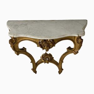 Louis XV Style Console in Gilded Wood, France, 19th Century