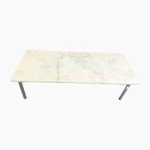 Vintage White Marble Coffee Table, 1960s