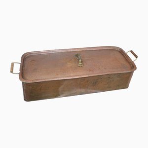 French Copper Fish Poacher with Lid, 1950s