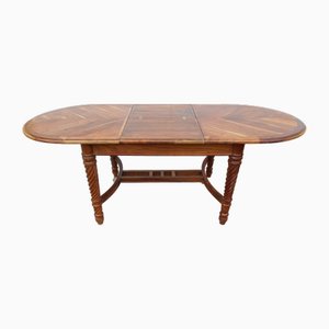 Extendable Oval Dining Table in Exotic Wood, 2000s