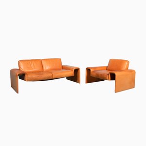 Leather Sofa and Armchair from Hain & Thome, 1970s, Set of 2