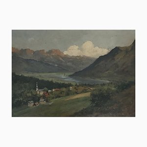 Giuseppe Buscaglione, Le paysage Piémontais, Öl auf Leinwand, Gerahmt