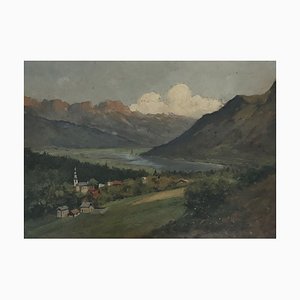Giuseppe Buscaglione, Le paysage Piémontais, Oleo sobre lienzo, Enmarcado