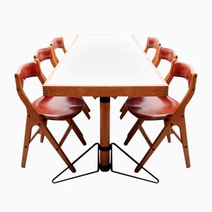 Dining Table and Chairs by Marc Held for IBM, 1980s, Set of 7