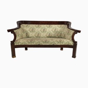 Biedermeier Walnut Veneer Sofa