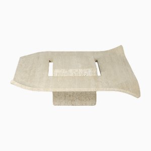 Manta Ray Coffee Table in Travertine, Italy, 1980s