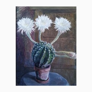 Edouard Frusgheur, Cactus, 1952, Oil on Wood, Framed