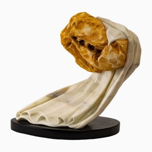 Alessandro De Tomassi, Yellow Rock with Drape, 2020, Marble