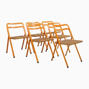 Vienna Straw Folding Chairs from Cidue, 1980s, Set of 6