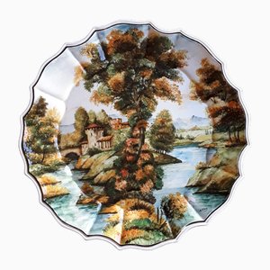 Vintage Hand-Painted Wall Plate in Ceramic by A. Stocco, 1970s