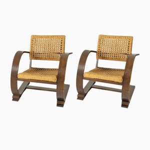 French Audoux & Twink Armchairs by Adrien Audoux & Frida Minet for Vibo Vesoul, 1950s, Set of 2