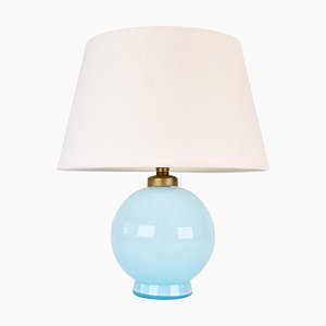French Blue Glass Lamp, 1930s