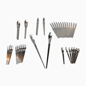 VintageStainless Cutlery Set by Arne Jacobsen for Georg Jensen, Set of 66