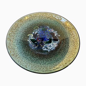 Large Art Glass Meteor Dish by Bertil Vallien for Kosta Boda, 1990s