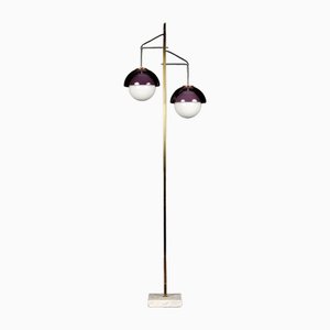Italian Floor Lamp in Marble and Brass, 1960s