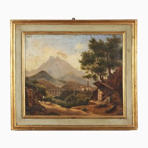 Giacomo Micheroux, Landscape, 1800s, Oil on Canvas