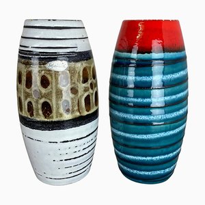 Pop Art Pottery Fat Lava Vases attributed to Scheurich, Germany, 1950s, Set of 2