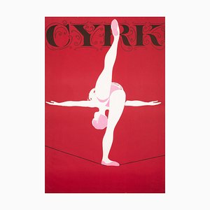 Affiche de Cirque Woman on Tightrope par Wiktor Gorka, Pologne, 1967