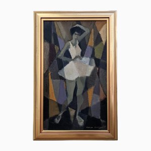 Ballerina cubista, anni '50, Olio su tela, con cornice