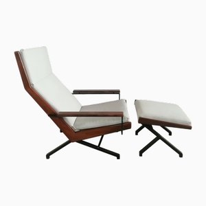 Lotus Lounge Chair with Footstool by Rob Parry for Gelderland, 1950s, Set of 2