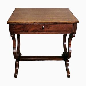 French Biedermeir Style Wooden Desk with Drawer, 1870