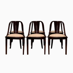 French Art Deco Gondola Dining Chairs, 1930s, Set of 6