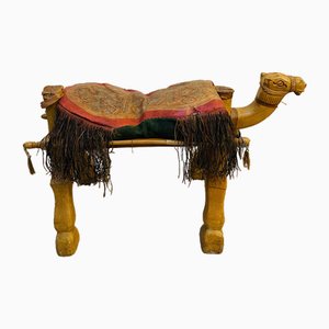 Kamelfarbener Vintage Hocker von Marokko, 1950er