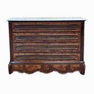 Napoleon III Chest of Drawers in Rosewood and Marble