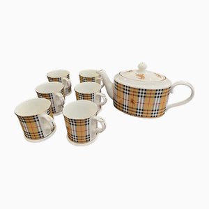 Burberry Cups with Teapot, Set of 7