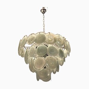 Large Murano Glass Disc Chandelier, 1980s