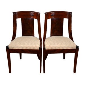 Chaises Gondola en Acajou, Set de 2