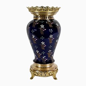 Vaso in ceramica in bronzo dorato di Boch Frères Keramis, fine XIX secolo