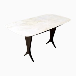 Vintage Italian Coffee Table with Marble Top by Guglielmo Ulrich