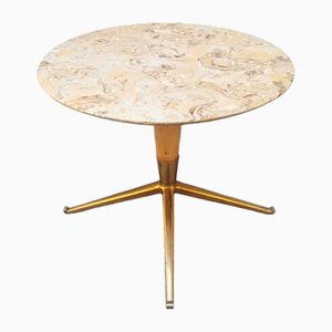 Vintage Table in Marble and Brass