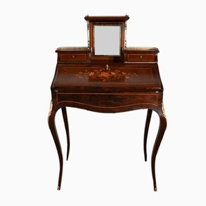 Small Louis XV Style Ladys Desk in Marquetry, Late 19th Century