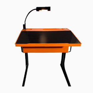 Vintage Space Age Schreibtisch in Orange von Luigi Colani für Flötotto, 2er Set