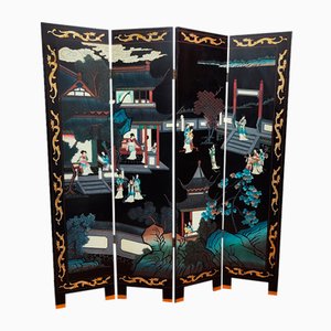 Late 19th Century Chinese Lacquered Screen
