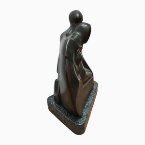 Italienischer Künstler, Moderne Skulptur, 1980er, Bronze auf Marmorsockel