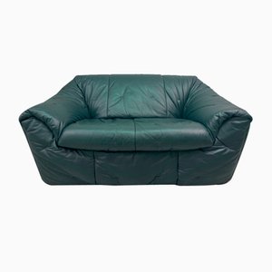 Vintage Sloop 2-Sitzer Sofa aus grünem Leder von Ligne Roset