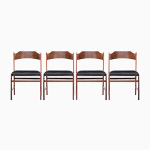 Italian Dining Chairs in Rosewood by Togianfranco Frattini, 1960s, Set of 4