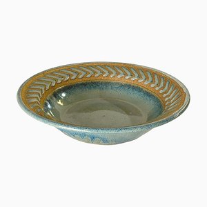 Scandinavian Stoneware Bowl Enameled, 1960s