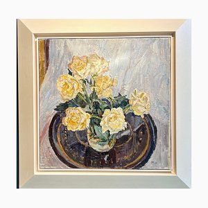 Maya Kopitzeva, Yellow Roses, 1968, Aceite, Enmarcado