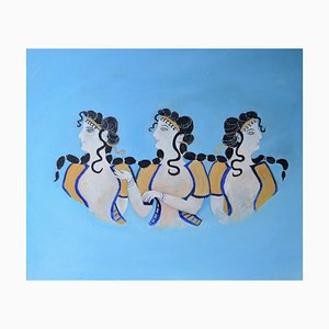 Penny Rumble, Minoan Dancers, Oil Painting, 2022